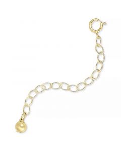 18k Gold over Sterling Silver Extension Chain Necklace, 2 Inch Chain Extender