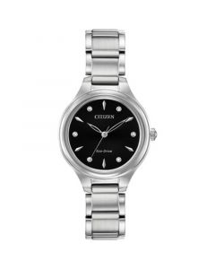 Eco-Drive Women's Corso Diamond-Accent Stainless Steel Bracelet Watch 29mm