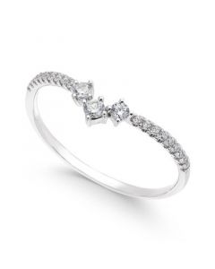 Diamond Curved Band (1/5 ct. t.w.) in 14k White Gold