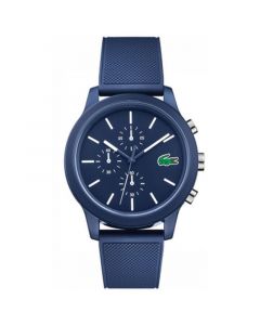 Men's Chronograph L.12.12 Blue Silicone Strap Watch 44mm