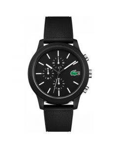 Men's Chronograph L.12.12 Black Silicone Strap Watch 44mm