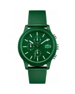 Men's Chronograph L.12.12 Green Silicone Strap Watch 44mm