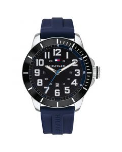 Men's Blue Silicone Strap Watch 46mm, Created for Macy's