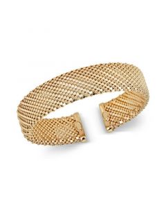 Mesh-Look Wide Bangle Bracelet in 14k Gold-Plated Sterling Silver