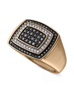 Men's Black & White Diamond Ring (1 ct. t.w.) in 10k Gold or 10k White Gold