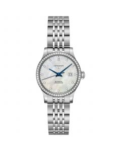 Women's Swiss Automatic Record Collection Diamond (1/2 ct. t.w.) Stainless Steel Bracelet Watch 30mm