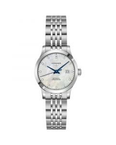 Women's Swiss Automatic Record Collection Diamond-Accent Stainless Steel Bracelet Watch 30mm