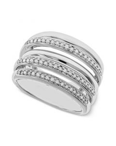 Diamond Multi-Layer Statement Ring (1/4 ct. t.w.) in Sterling Silver