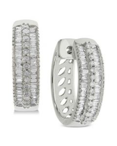 Diamond Hoop Earrings (1/2 ct. t.w.) in Sterling Silver