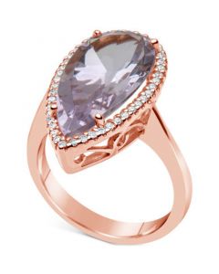 Amethyst (7 ct. t.w.) & Diamond (1/4 ct. t.w.) Ring in 14k Rose Gold