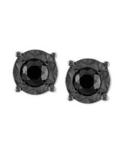 Black Diamond (1/2 ct. t.w.) Stud Earrings in Sterling Silver