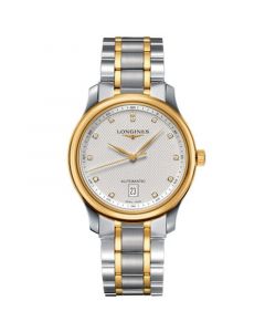 Men's Swiss Automatic Master Diamond Accent 18k Gold and Stainless Steel Bracelet Watch 39mm L26285777