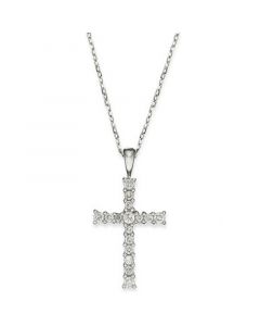 Diamond Cross Pendant Necklace in 14k Gold (1/4 ct. t.w.)