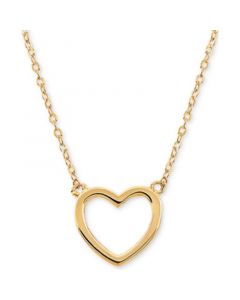 Open Heart 17" Pendant Necklace in 10k Gold