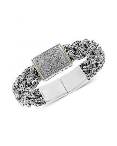 Diamond Pavé Woven Bracelet (1/2 ct. t.w.) in Sterling Silver & 18k Gold