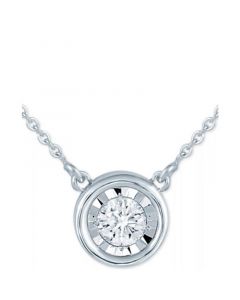 Diamond Bezel 18" Pendant Necklace (1/8 ct. t.w.)