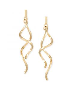 Double Twist Drop Earrings in 14k Gold