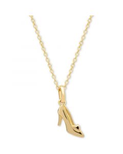 Children's Cinderella Slipper 15" Pendant Necklace in 14k Gold