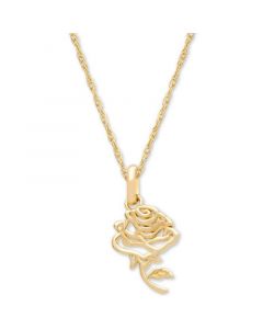 Children's Belle Rose 15" Pendant Necklace in 14k Gold