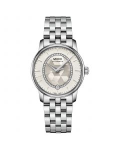 Women's Swiss Automatic Baroncelli Diamond (1/10 ct. t.w.) Stainless Steel Bracelet Watch 33mm