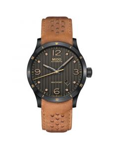 Men's Swiss Automatic Multifort Brown Leather Strap Watch 42mm