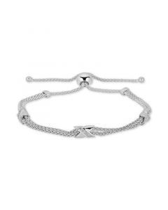 Diamond X Bolo Bracelet (1/8 ct. t.w.) in Sterling Silver