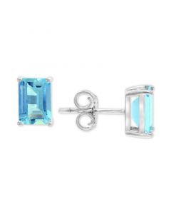 EFFY® Aquamarine Stud Earrings (1-9/10 ct. t.w.) in 14k White Gold