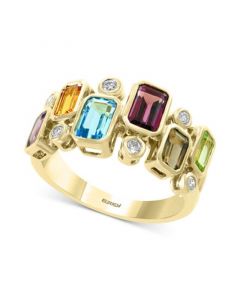 EFFY® Multi-Gemstone (2-3/8 ct .t.w.) & Diamond (1/6 ct. t.w.) Ring in 14k Gold