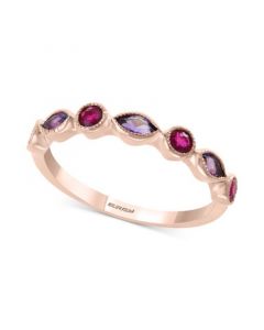 EFFY® Amethyst (1/4 ct. t.w.) and Ruby (1/4 ct. t.w.) Stackable Ring in 14k Rose Gold (Also available in Citrine with Peridot in 14k Yellow Gold)