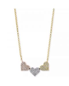 EFFY® Diamond Pavé Triple Heart Pendant Necklace (1/4 ct. t.w.) in 14k Gold, White Gold & Rose Gold or 14k White Gold