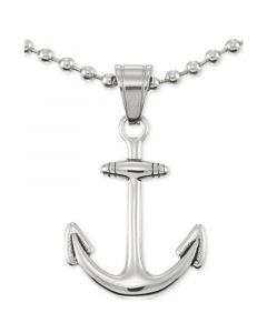 Anchor 24" Pendant Necklace in Stainless Steel