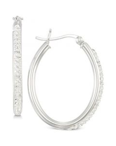 Crystal Hoop Earrings in Sterling Silver