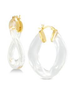 Lucite Wavy Hoop Earrings in 18k Gold over Sterling Silver