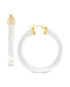 Lucite Textured Hoop Earrings in 18k Gold over Sterling Silver