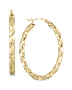 Twist Hoop Earrings in 18k Gold over Sterling Silver