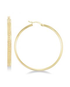 Textured Hoop Earrings in 18k Gold over Sterling Silver