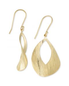 Textured Drop Earrings in 18k Gold over Sterling Silver