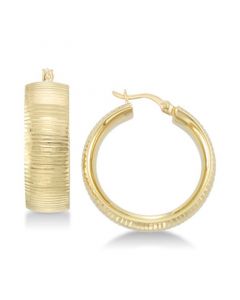 Textured Hoop Earrings in 18k Gold over Sterling Silver or Sterling Silver