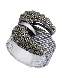 Marcasite Buckle Ring in Sterling Silver