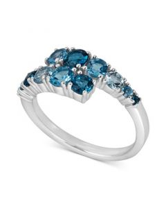 Blue Topaz Bypass Statement Ring (1-3/4 ct. t.w.) in Sterling Silver