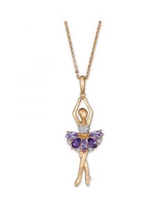 Multi-Gemstone Ballerina 18" Pendant Necklace (1-5/8 ct. t.w.) in 14k Gold-Plated Sterling Silver