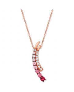 Strawberry Layer Cake® Ruby Pink Sapphire (3/4 ct. t.w.) & Vanilla Sapphires (1/4 ct.t.w.) 18" Pendant Necklace in 14k Rose Gold