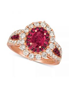 Ruby (1-1/5 ct. t.w.) & Diamond (1-1/4 ct. t.w.) Ring in 14k Rose Gold (Also available in Yellow Gold or White Gold)