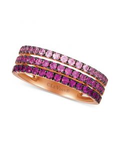 Strawberry Layer Cake Pink Sapphire Ombré Three Row Ring (1 ct. t.w.) in 14k Rose Gold