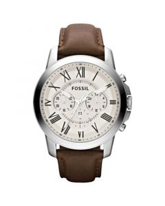 Men's Chronograph Grant Brown Leather Strap Watch 44mm