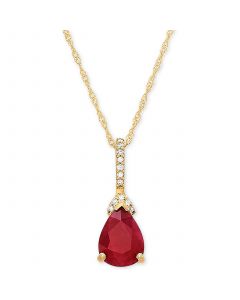 Ruby (1-1/3 ct. t.w.) & Diamond Accent 18" Pendant Necklace in 14k Gold