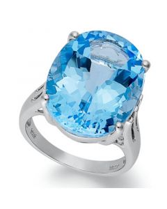 Sterling Silver Ring, Blue Topaz Oval Ring (21-9/10 ct. t.w.)