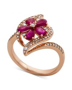 Ruby (1-1/2 ct.t.w.) & Diamond (1/3 ct. t.w.) Ring in 14k White Gold