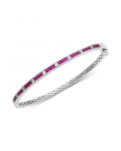 Sapphire (1-7/8 ct. t.w.) & White Sapphire (1/3 ct. t.w.) Bangle Bracelet in Sterling Silver (Also Available in Ruby)