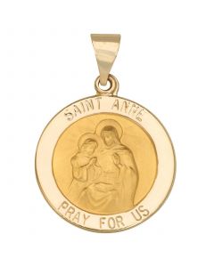 Saint Anne Medal Pendant in 14k Yellow Gold